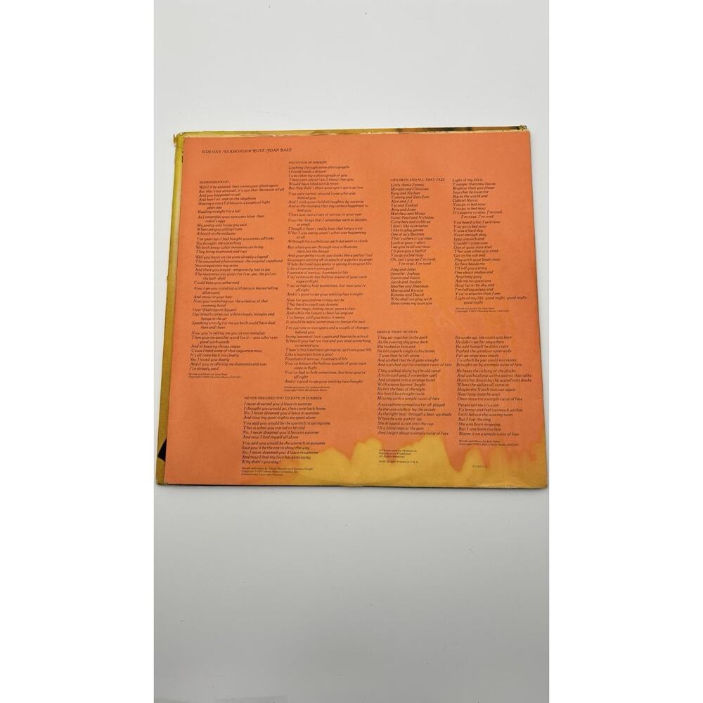 Joan Baez Diamonds and Rust Vinyl LP - Picture 5 of 12